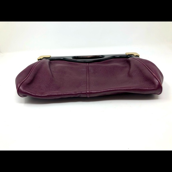 Rebecca Minkoff Lovers Clutch - Purple Red leather and wooden handle - Picture 7 of 12